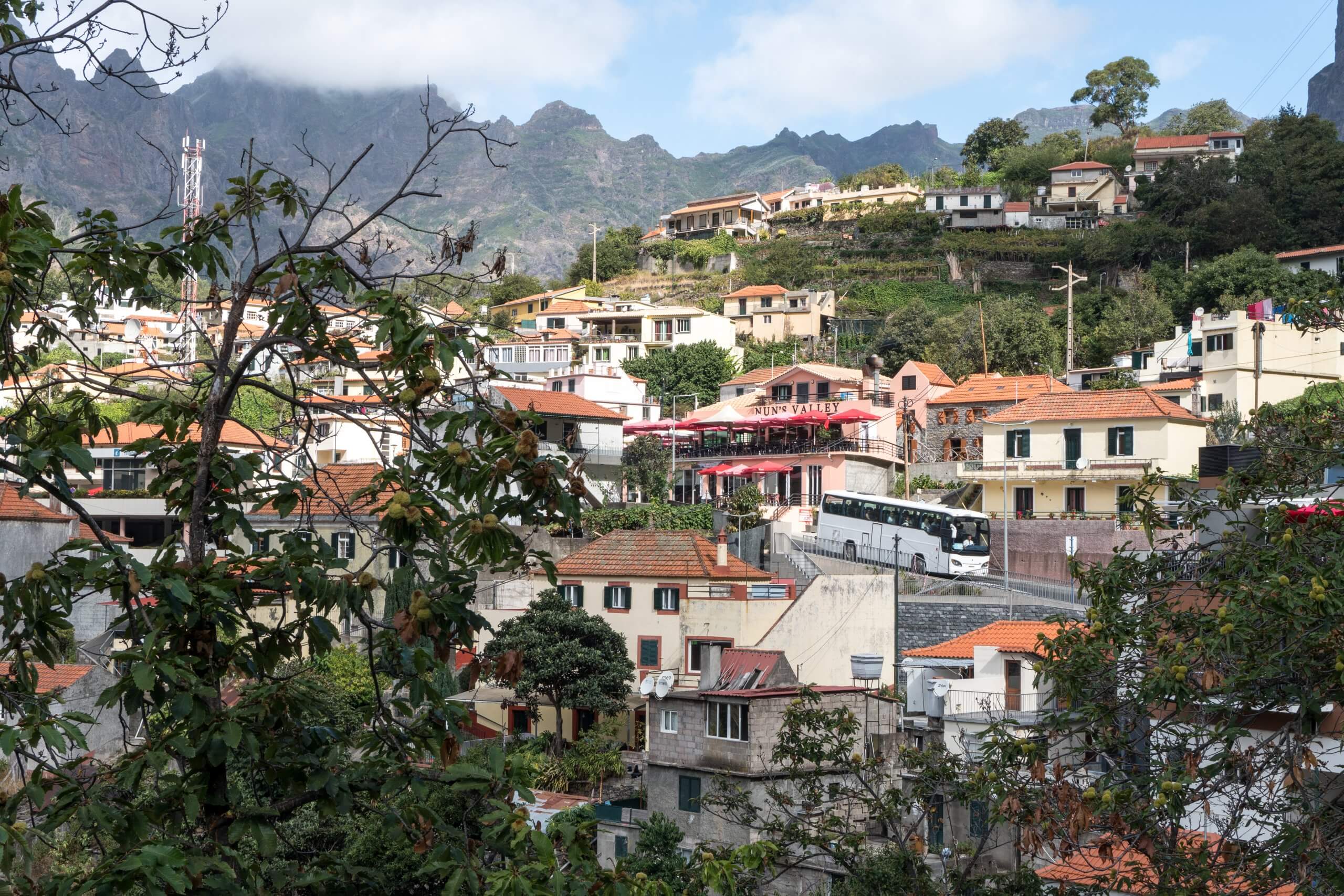 peeking through the trees to the centre of the valley of the nuns